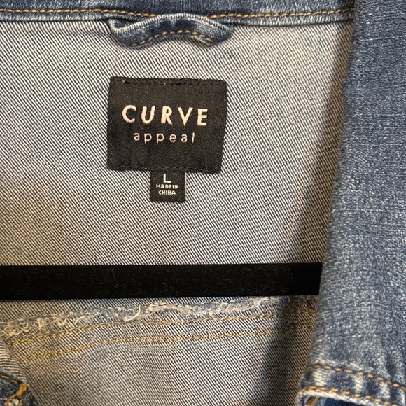 Super stretchy Curve Blue Jean Jacket for Women - Picture 2 of 3